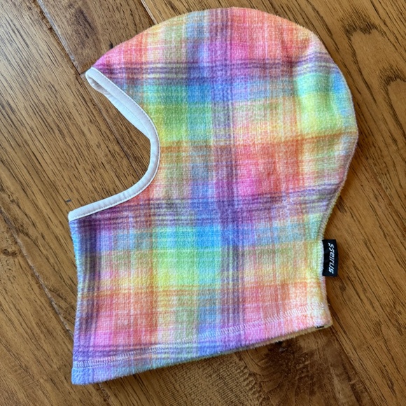 Seirus Tie Dye Pastel Plaid Fleece Balaclava Headliner Junior Size - Picture 2 of 3